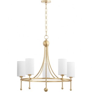 Quorum Lighting Lee Boulevard 5 - Light Chandelier in  Aged Brass - 1 of 4