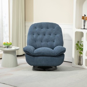 360° Swivel Recliner Adjustable Chair Chenille Swivel Reclining Glider Single Chaise Lounge Sofa Chair With Black Metal Round Base-Cuddlewood - 1 of 4