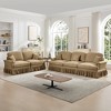Classic 2-Piece Modular Chenille Sofa Set, 3-Seater Couch + 2-Seater Loveseat, Flared Arms, Removable Ruffled Skirts, Spindle Legs - 2 of 4
