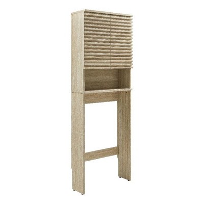 Modway Render Over the Toilet Faux Travertine Bathroom Storage Cabinet