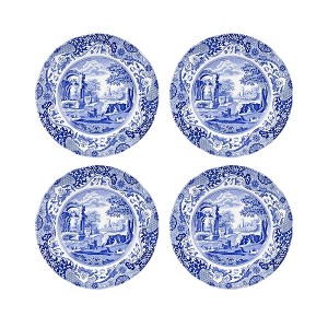 Spode Blue Italian 10.5-Inch Porcelain Dining Plates - Set of 4 Classic Round Dishes with Eastern-Inspired Border - 1 of 4