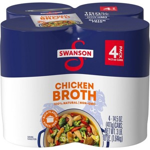 Swanson 100% Natural Gluten Free Chicken Broth - 14.5 fl oz / 4pk - 1 of 4