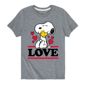 Boys' - Peanuts - Love Snoopy Woodstock Short Sleeve Graphic T-Shirt - 1 of 4