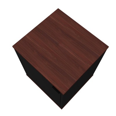 Mosholu Mid-Century 2-Drawer Nightstand in Black and Nut Brown