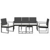 vidaXL Garden Dining Set Black and anthracite Polypropylene, Steel - 3 of 4