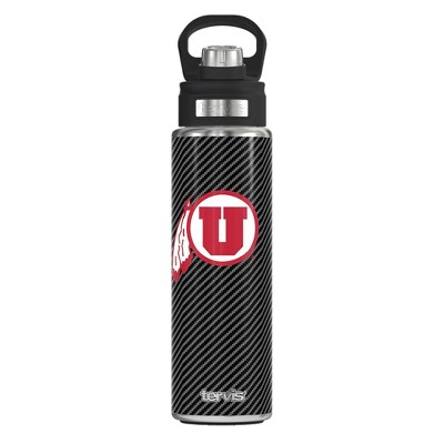 NCAA Utah Utes Carbon Fiber Wide Mouth Water Bottle - 24oz