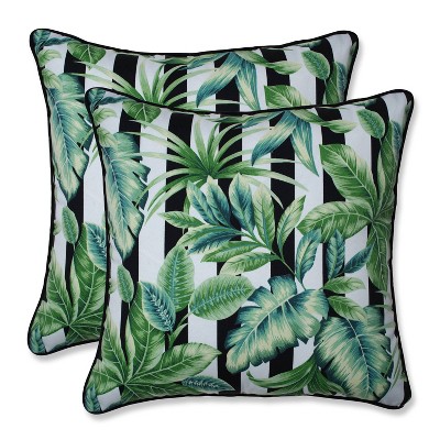 18.5" 2pk Freemont Palmetto Throw Pillows Black - Pillow Perfect