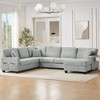 125.2" U-Shaped Sectional Sofa - Modular Corduroy Couch with Movable Ottoman & Side Storage Pockets-- Frevyn - 4 of 4