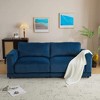 ORRD 81" Modern Square Arm Sofa, Soft Velvet Upholstery, Deep Cushions & Sturdy Legs, Navy Blue, for Living Room or Bedroom - 3 of 4