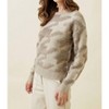 Women's Houndstooth Fuzzy Pullover Sweater - mystree - 2 of 4