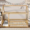 Grungis Twin Size Floor Bed for Kids with House Roof Frame,Modern Toddler Bed with Guardrails,Montessori Bed for Bedroom - 2 of 4