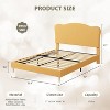 Full Upholstered Platform Bed, Boucle Headboard Bed Frame with Velvet Details, No Box Spring Required, Easy Assembly - 2 of 4