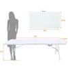 VisioGear Small Outdoor Folding Table with Handle, Portable Outdoor Folding Table for Travel, Camping, White, 95.98"*30"*28.46" - 3 of 4