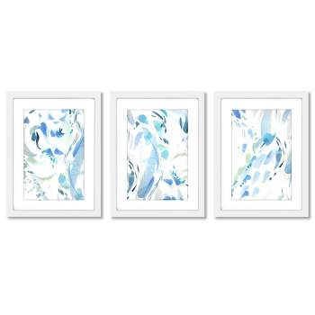 Abstract Waves By Jenni Pirmann - 3 Piece Gallery Framed Print Art Set ...