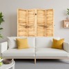 Natural Color Four-Panel Wooden Room Divider with Stand & Shelf - 2 of 4