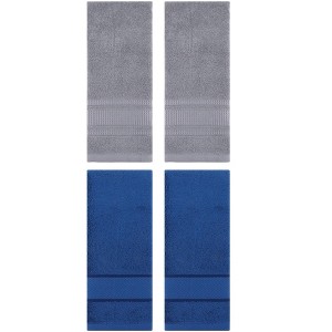 REGALWOVEN 4 Pcs Bathroom Decorative Cotton Soft Absorbent Sold Striped Hand Towel - 1 of 4