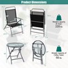 Dsvimoy Patio Accent Table Set 3 Piece Folding Chair Set for Outdoor Conversation Space, Black and Silver, 40"*30"*20" - 3 of 4