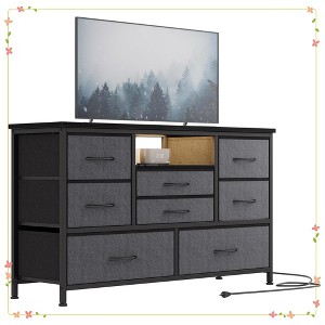 Jojoka 8 Dresser TV Stand with Power Outlet & LED Light, 47'' Wide TV Stand with 8 Deep Drawers for Bedroom - 1 of 4