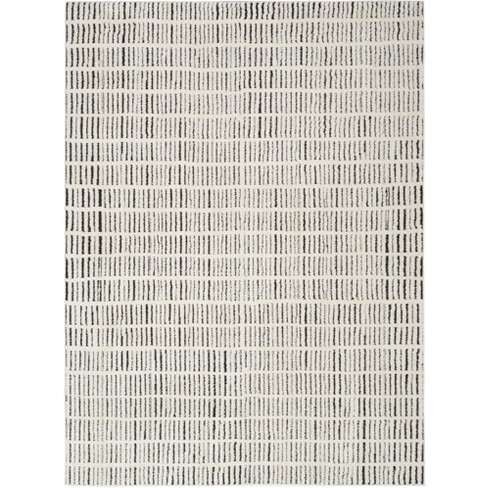 Nourison Cozy Modern Abstract Indoor Area Rug Ivory Black 5'3