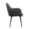 25" Caspian Accent Chair Dark Gray Fabric/Black Finish - Acme Furniture: Upholstered Vanity Chair with Channel-Tufted Backrest - 3 of 4