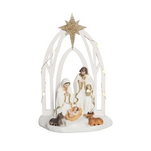 Transpac Resin LED Nativity Figurine Christmas Tabletop Decoration Battery Operated Prelit Indoor Holiday Gift - 1 of 1