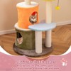 Tangkula 43" Tall Cute Cat Tree w/ 2 Condos Padded Platforms Sisal Scratching Posts - 4 of 4