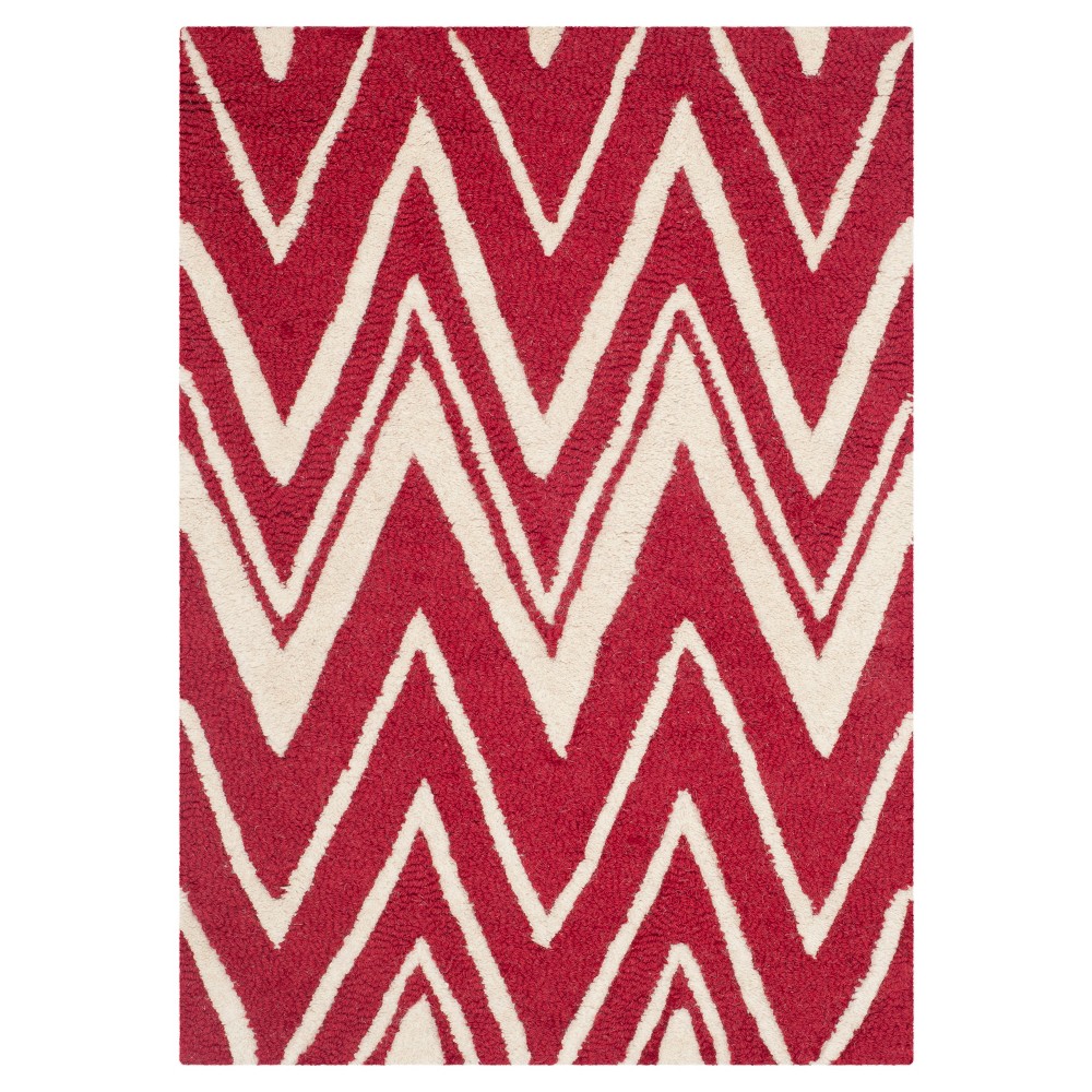 Burton Textured Rug - Red / Ivory (2'x3') - Safavieh