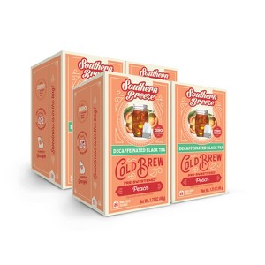 Southern Breeze Decaf Cold Brew Sweet Tea Peach Iced Tea with 20 Individually Wrapped Tea Bags, Pack of 4 - 1 of 4