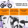 TopComfy Kids Bike High Carbon Steel Frame Training Wheels Adjustable Seat Water Bottle Holder for Boys Girls 3-9 Years, Purple, 46.4"*20.3"*29.9" - 4 of 4