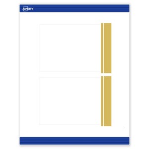 Avery Printable Rectangle Postcards, Gold Double-Dipped Edge, 4" x 6", Matte White Rectangle Postcards, Laser/Inkjet, 20ct, Great for Postcards - 1 of 4