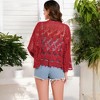 Anna-Kaci Women's Short Embroidered Lace Duster Crop Cardigan with Half Sleeves - 2 of 4