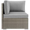 Modway Repose Wicker Rattan Outdoor Patio Corner Sectional Sofa Chair with Cushions in Light Gray Gray - 2 of 3