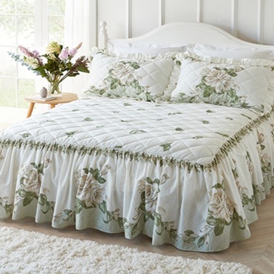 Green Leaves 3-Piece Comforter Set, Includes 1 Soft Lightweight Comforter and 2 Matching Pillowcases, Botanical Bedding