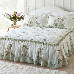 Green Leaves 3-Piece Comforter Set, Includes 1 Soft Lightweight Comforter and 2 Matching Pillowcases, Botanical Bedding - 1 of 4