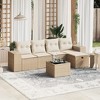 vidaXL 6 Piece Patio Sofa Set with Cushions Beige and Cream Poly Rattan - 6 Piece Without Storage - 2 of 4