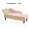 Whizmax Modern Armless Chaise Lounge with Solid Wood Legs, Upholstered Sofa Recliner Lounge Chair for Bedroom Living Room Office Room - 3 of 4