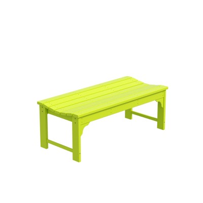 Lime Green HDPE Backless Outdoor Bench for Patio