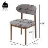 Christopher Knight Home Bulwarth Mid-Century Modern Rubberwood Upholstered Dining Chair with Curved Back (Set of 4) - 3 of 4