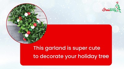 10' Red, Green, and White Wooden Bead Christmas Garland