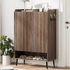 Large Shoe Cabinet with Doors，6-Tier Shoe Organizer with 2 Doors & Additional Hooks for Hallway, Entryway, Living Room - 2 of 4