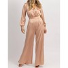 Women's SATIN LONGSLEEVE WIDE LEG JUMPSUIT - Strut & Bolt - 3 of 4