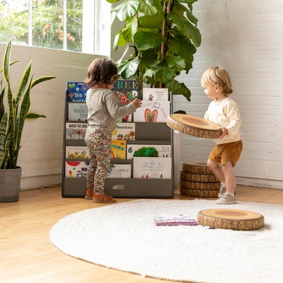 Gray Birch Kids Book Display Stand with Storage