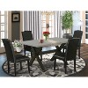 5-Piece Natural Oak Finish Solid Wood Top Dining table with 4 Chairs with - 2 of 4