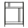 22 in. Black Bronze Console Table with Glass Shelves - Henn&Hart - 2 of 4