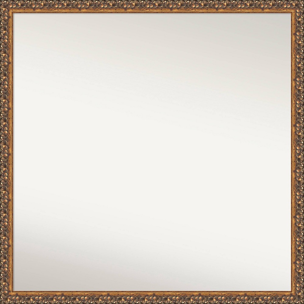 Photos - Wall Mirror 28" x 28" Non-Beveled Antique Bronze Wood  - Amanti Art