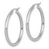 Black Bow Jewelry 3mm Round Hoop Earrings in 10k White Gold, 35mm (1 3/8 Inch) - 2 of 4