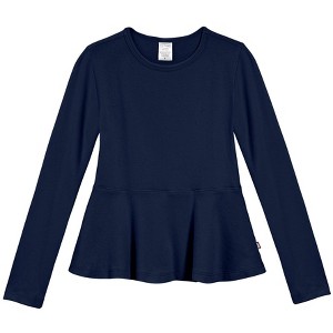 City Threads USA-Made Girls Soft Cotton Long Sleeve Peplum Tee - 1 of 4
