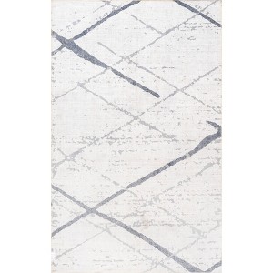 Nuloom Keesha Reversible Pet Friendly Premium Machine Washable Area Rug, 4' x 6', Beige And Blue - 1 of 4