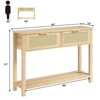 Rattan Console Table with Drawers, Boho Sofa Table with Storage for Living Room and Corridor - 2 of 4