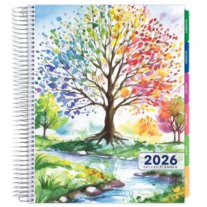 DELUXE 2026 Planner, 8.5"x11": 14 Months (Nov 2025-Dec 2026), Includes Page Tabs, Bookmark, Planning Stickers, Pocket Folder (Tree Season) - 1 of 4